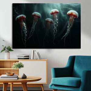 Abstract Jellyfish Wall Art Canvas Print