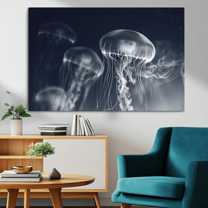 Jellyfish Wall Art Canvas Print, Modern Abstract Jellyfish