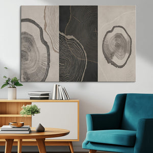 Minimalist Tree Rings Wall Art | Modern Abstract Canvas
