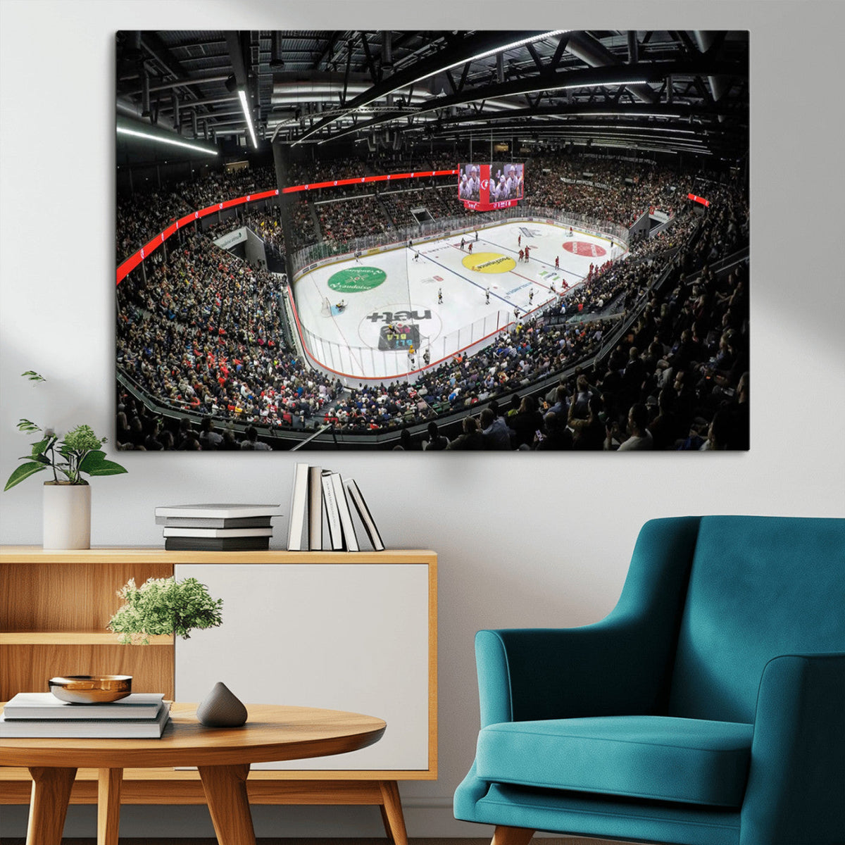 Vaudoise Lausanne Ice Hockey Arena Stadium Wall Art Canvas,