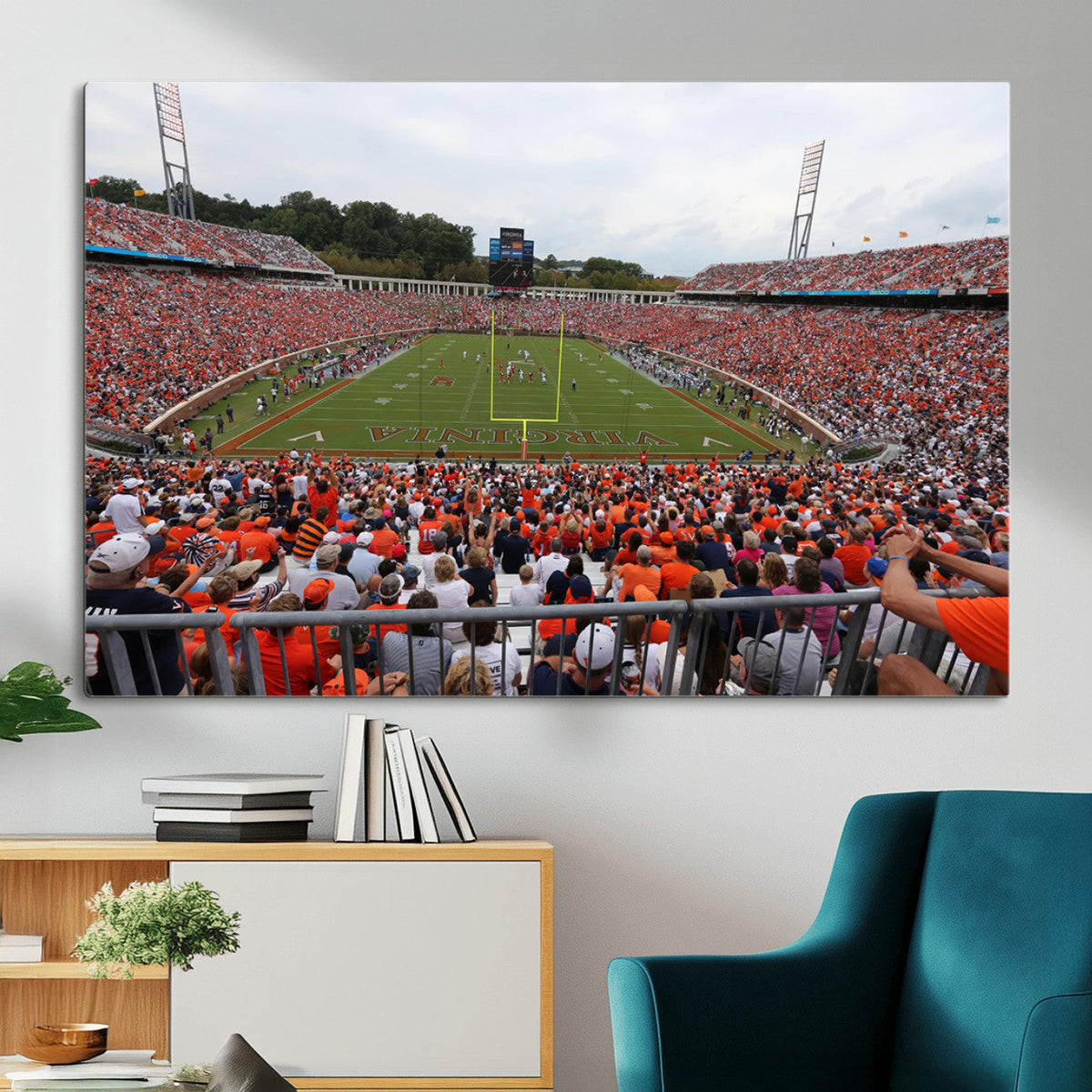 Virginia Cavaliers Football Team Print - Charlottesville Scott Stadium Print Wall Art Canvas
