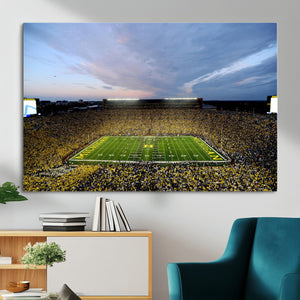 Michigan Stadium Wall Art Canvas Print, Vibrant Game Day