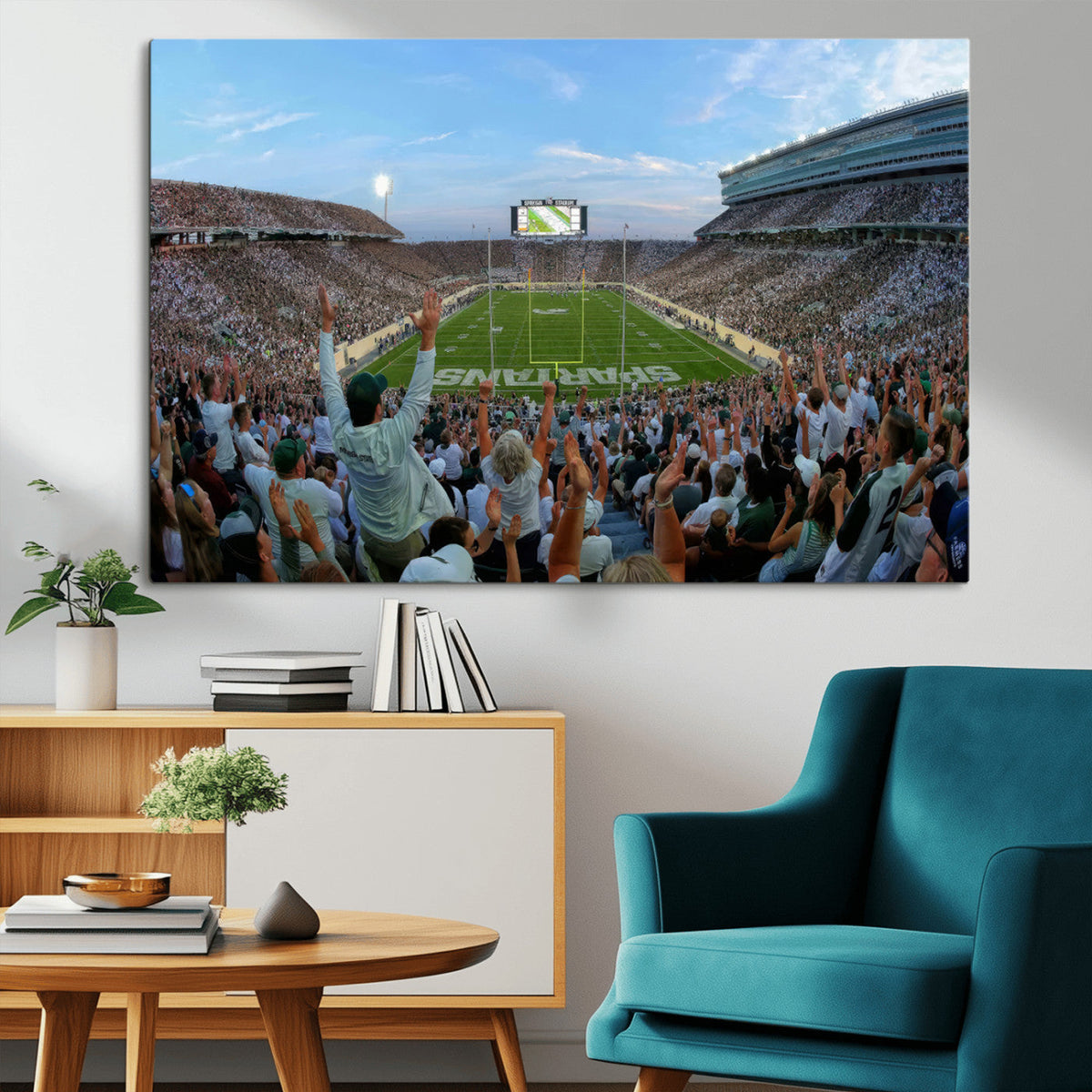 Michigan State Spartans Football Team Art Print - East