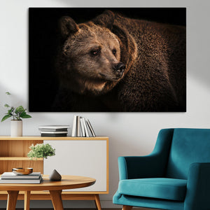 Wild Grizzly 399 Bear Canvas Wall Art Print, Bear Animal