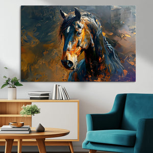 Abstract Horse Wall Art Canvas Print | Farmhouse Wall Decor
