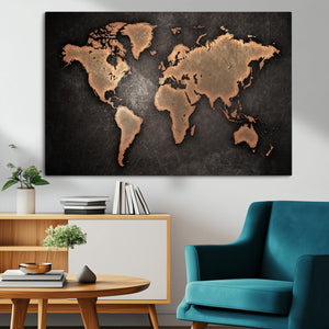 World Map Canvas Print – Framed Travel Map Wall Art for