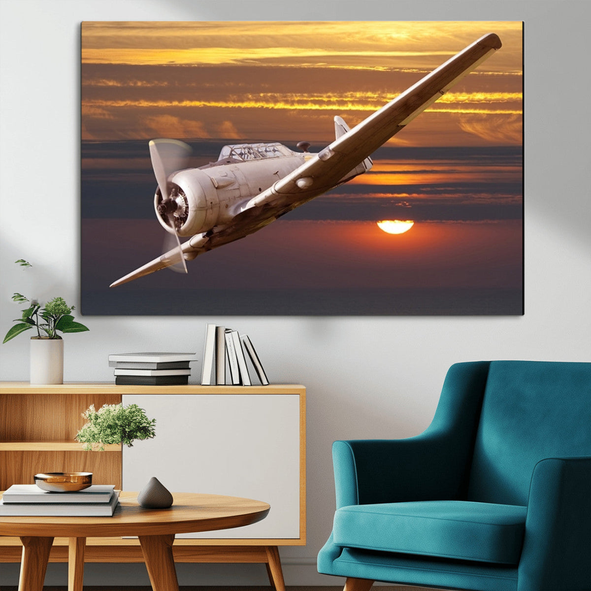 Old War Plane Wall Art Canvas Print
