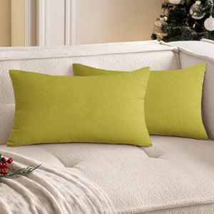 Set of 2 Solid Color Outdoor Waterproof Throw Pillow covers Square 18"x18" or Rectangle 12"x20"