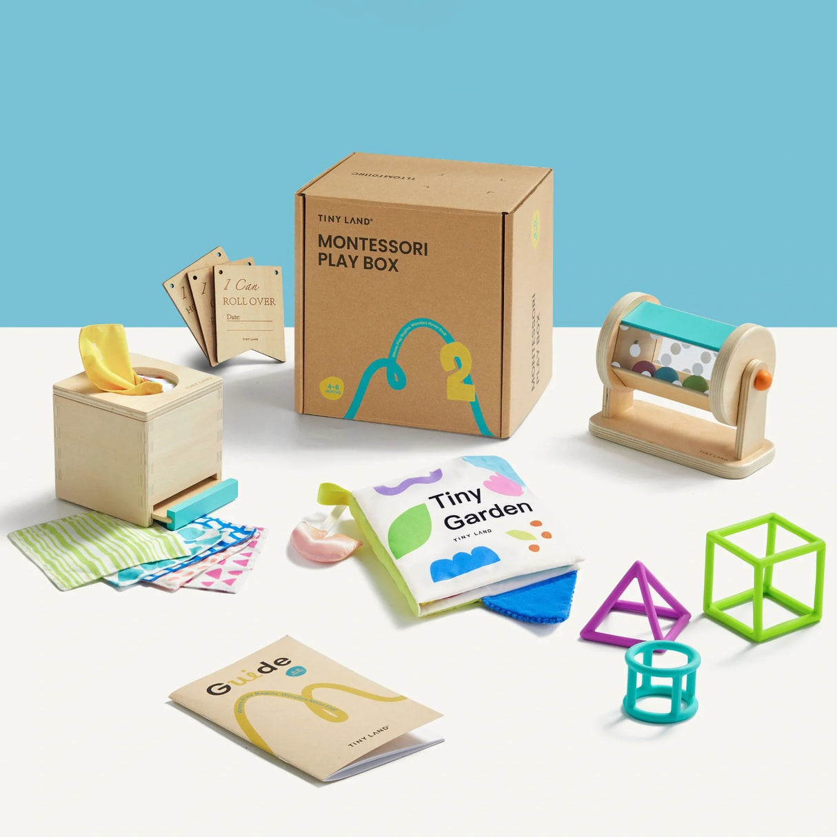 Brain & Hands Playset — Montessori Box (4–6 Months) + Activity Cube