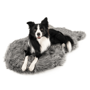 PupRug by Paw.com® Faux Fur Orthopedic Dog Bed - Curve Charcoal Grey