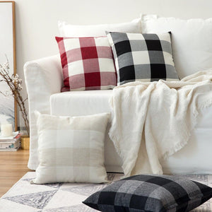 Set of 2 buffalo-check throw pillow covers  size 18"x18"