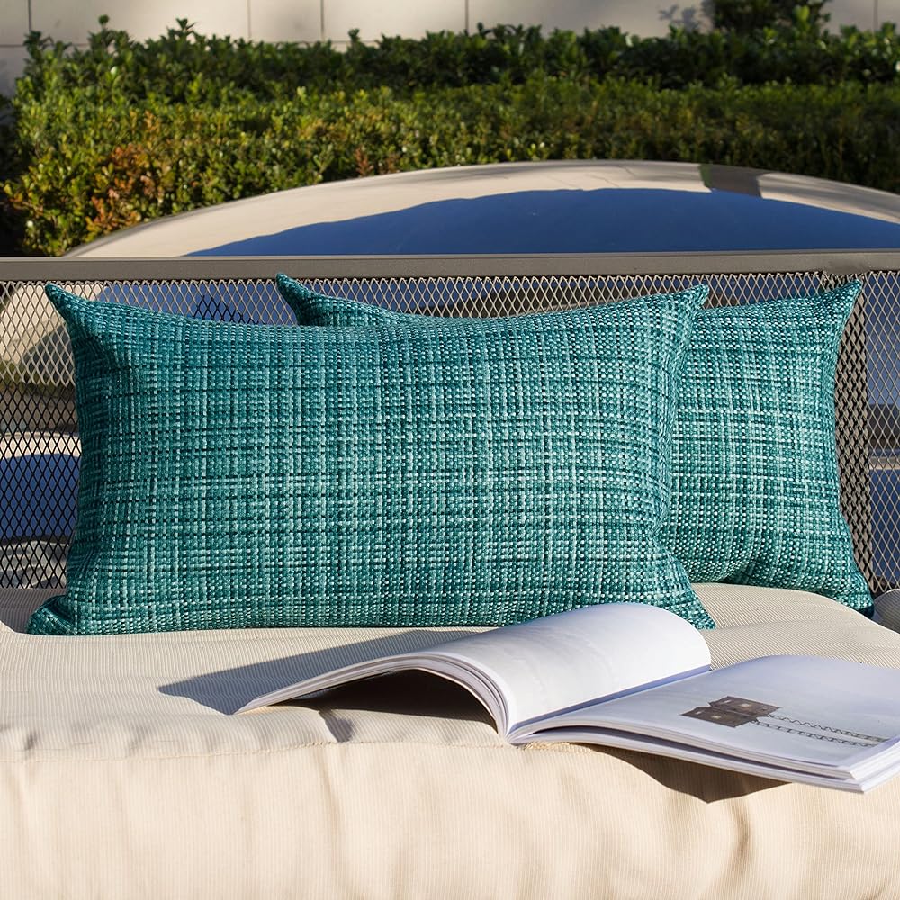 Set of 2 Premium Outdoor Waterproof Throw Pillows (With inserts) 2 sizes