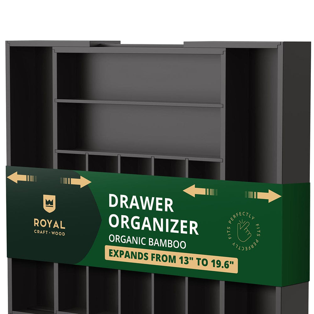 Silverware Drawer Organizer Black 9 Slots