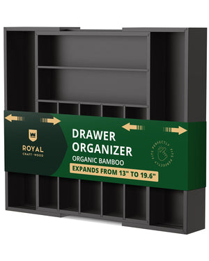Silverware Drawer Organizer Black 9 Slots