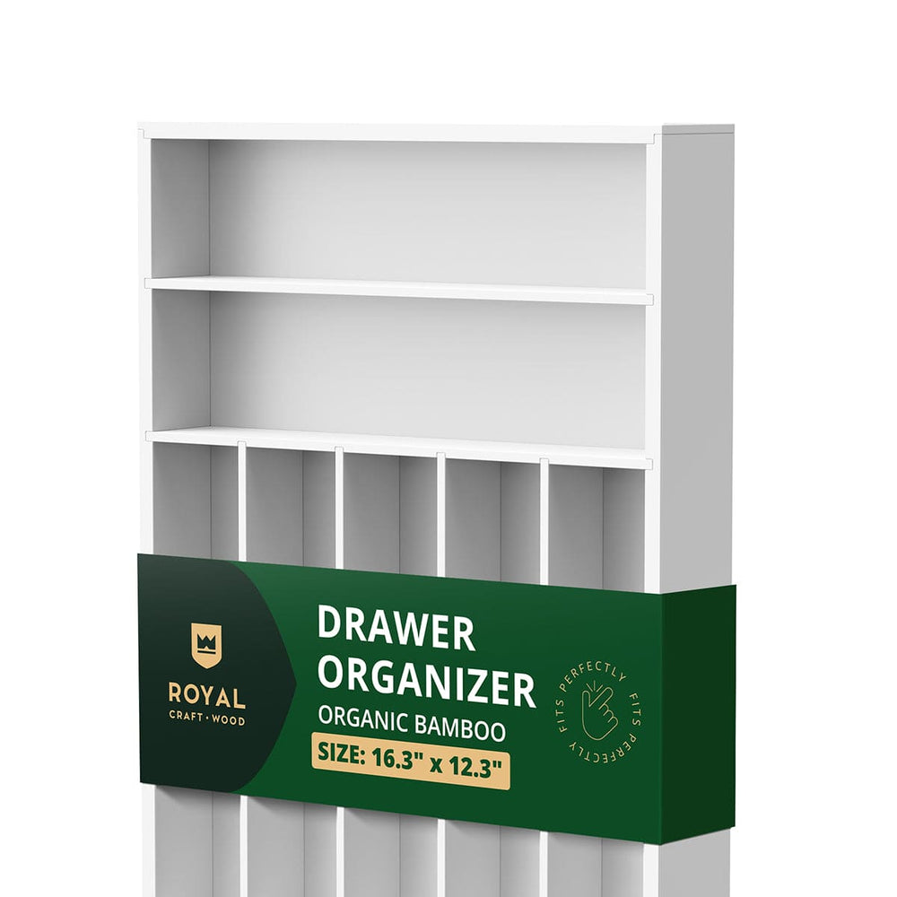 Basic Silverware Drawer Organizer, White