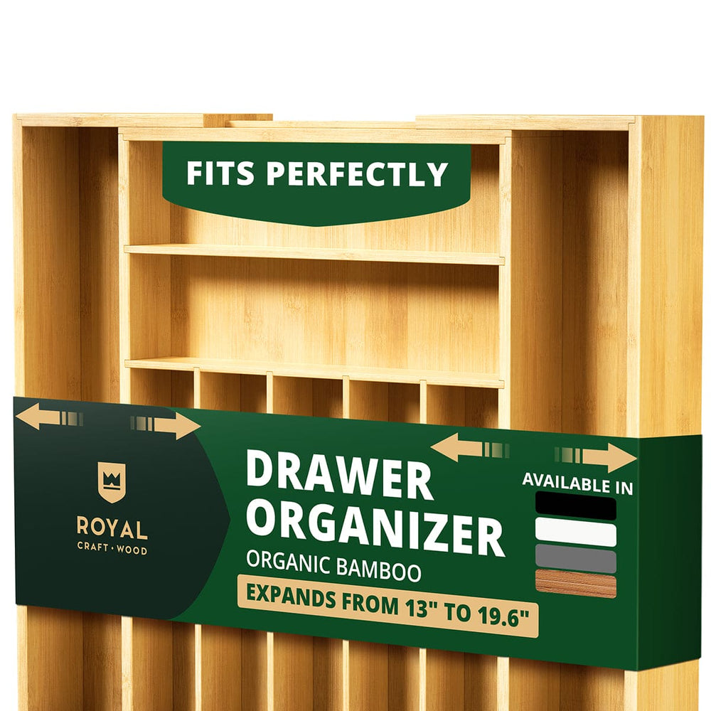 Silverware Drawer Organizer, Natural (9 Slots)