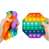2-Pack Rainbow Bubble Popper Anti-Stress Fidget Toy