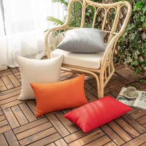 Pack of 1 Solid Color Outdoor Waterproof Throw Pillow Square 18"x18" or Rectangle 12"x20"