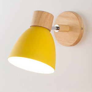 Modern Minimalist Wooden Cone Wall Sconce LED E27 Wall Light