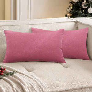 Set of 2 Solid Color Outdoor Waterproof Throw Pillow covers Square 18"x18" or Rectangle 12"x20"