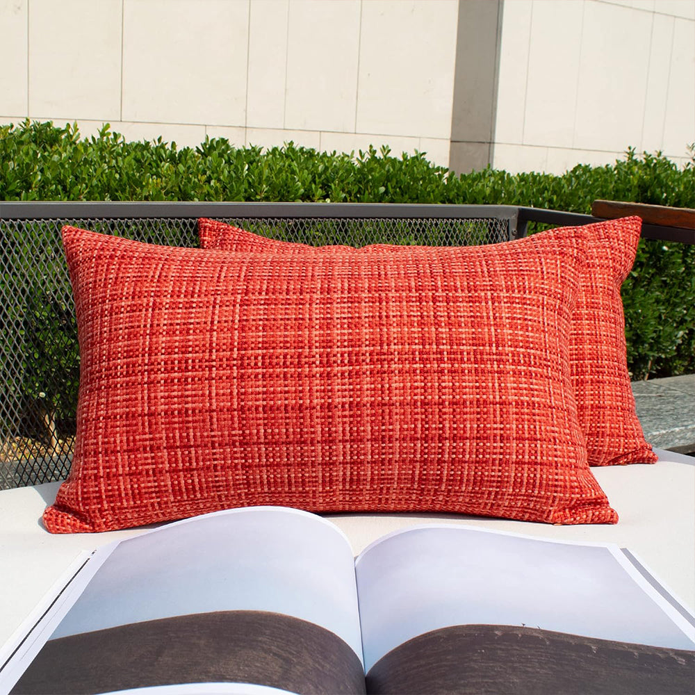 Premium Outdoor Waterproof Throw Pillow covers 2 sizes bright colors set of 2 covers
