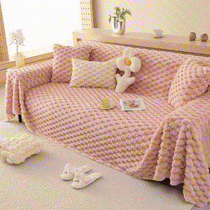 Thick Plush Faux Fur Couch Cover Blanket Warm Fuzzy Blanket Couch Protector for Winter