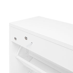 Modern Rattan 3 Door Shoe Rack Cabinet for Entryway