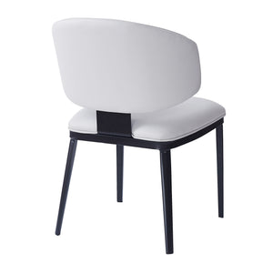 5 Pieces Modern Faux Leather And Metal Dining Set