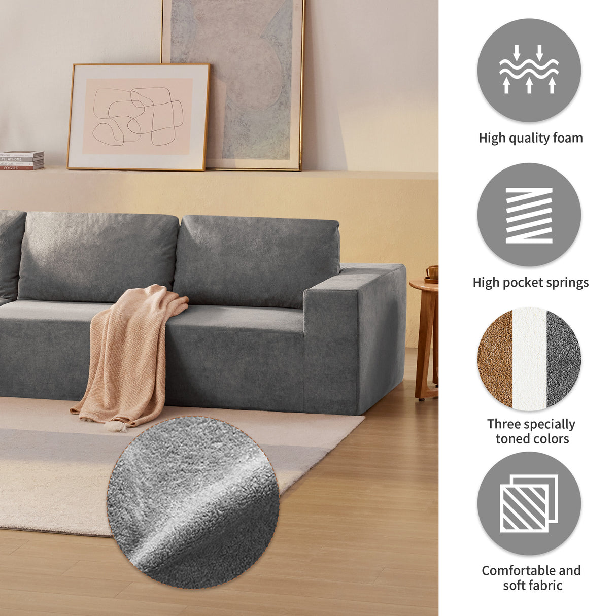 The Caitlyn Plush Modular Terrycloth Sectional