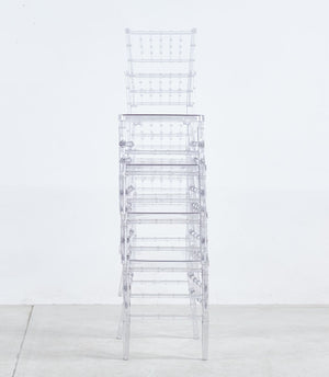 Welding Chair, Dining Chair, Plastic Seat (Set of 4) - Transparent