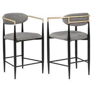 Tina Fabric Upholstered Counter Chair Dark Grey (Set of 2)