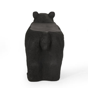 MGO Bear Bench, Concrete Outdoor Bench, Matte Black