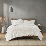 Full/Queen Ruched Fur Down Alternative Comforter Set