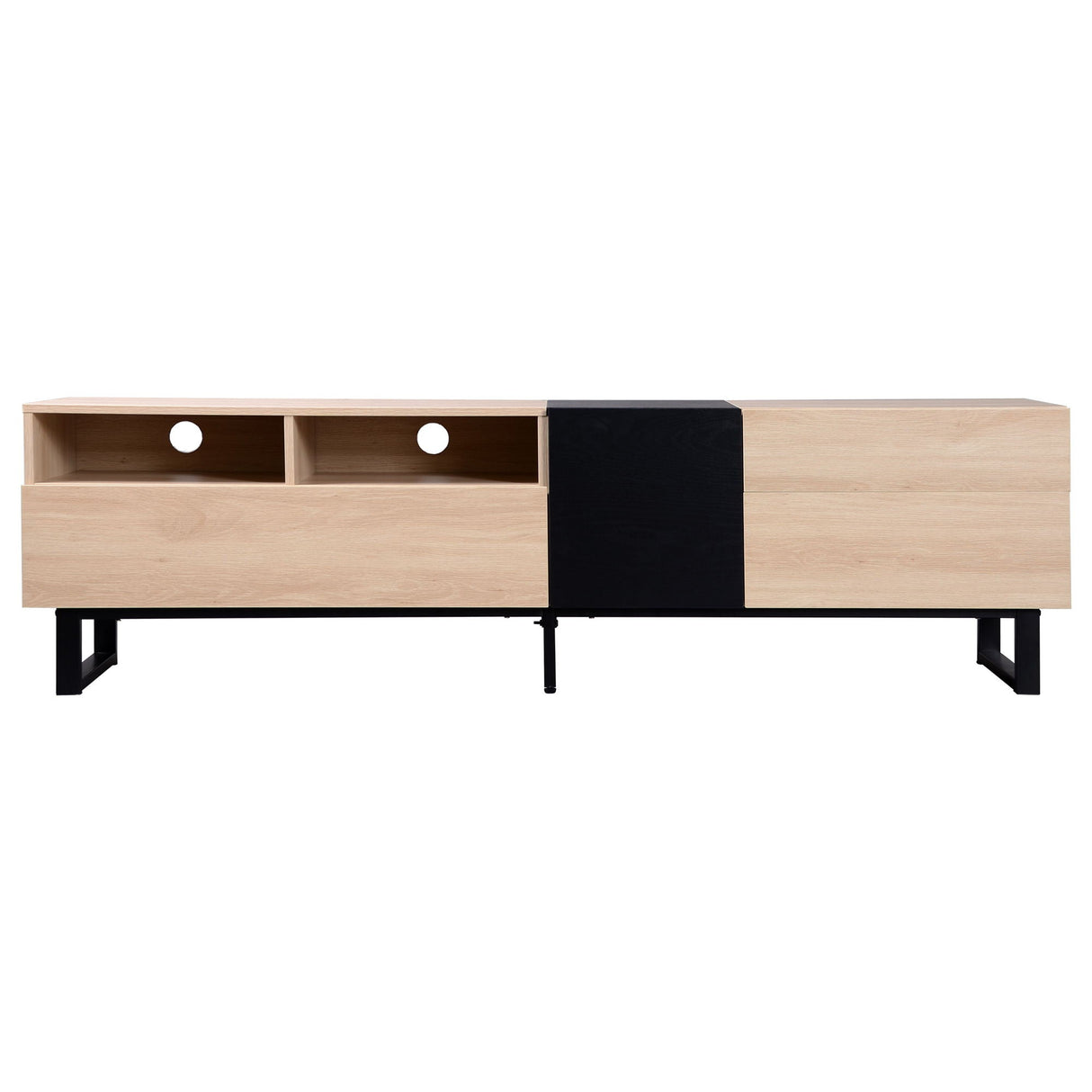 TV Stand for 80" TV with Double Storage Space and Drop Down Door