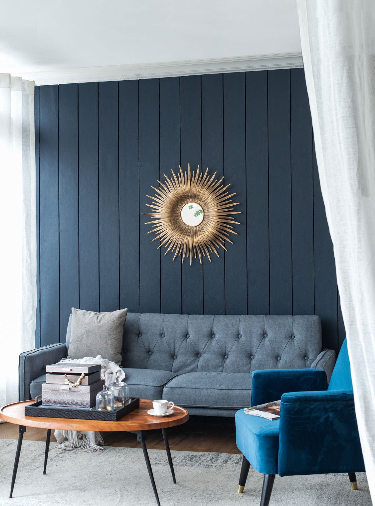 Retro DesignSunburst Metal Wall Mirror Decorative Mirror For A Bedroom Dressing Room, Hallway Or Living Space - Gold