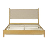 Premium Rubber Wood Platform Bed Frame, Queen Size with Headboard