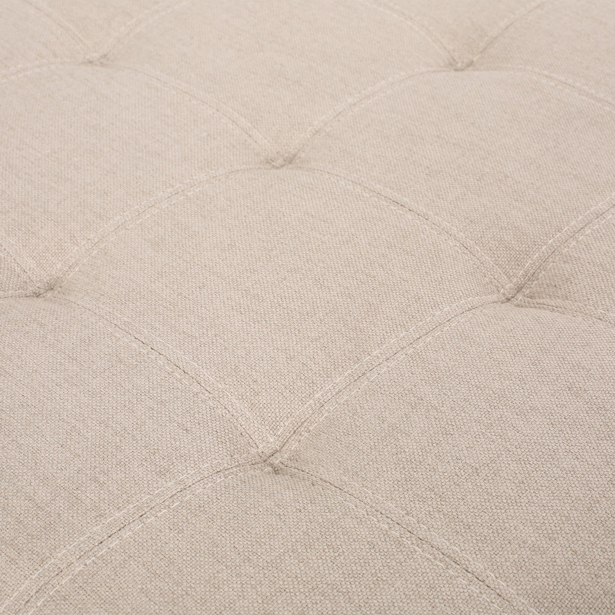 Upholstered Tufted Fabric Storage Ottoman, Wheat