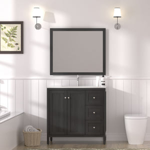 35.5" Modern Bathroom Vanity with Basin