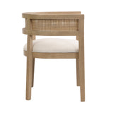 Barrel Dining Chair with Rattan Back, Set of 2