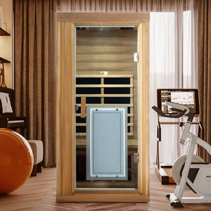 One person Far infrared red cedar standard indoor sauna room (Front & Rear & Left & Right)