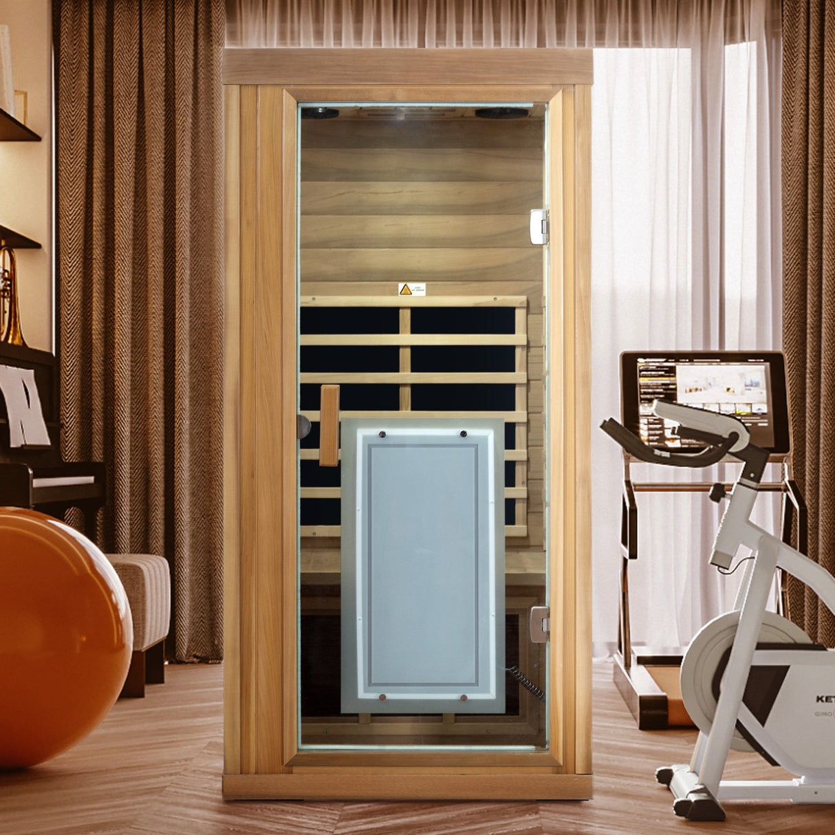 One person Far infrared red cedar standard indoor sauna room