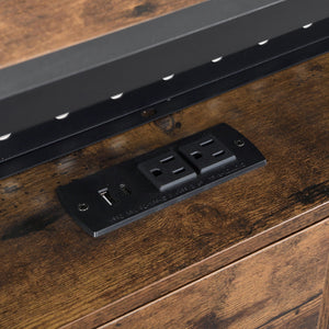 Modern Platform Bed, USB Charging Station, 2 Drawers, LED Lights