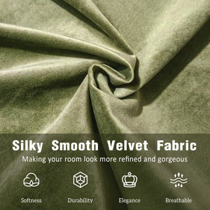 California King Size Upholstered Bed Frame With Velvet Fabric And Curve Design Thick Headboard, Solid Wood Legs, Olive