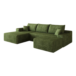 107" Cloud Sectional Sofa with 1 Ottoman