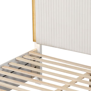 Obsession - Queen Size Bed With LED Headboard And Footboard Storage Drawer - White