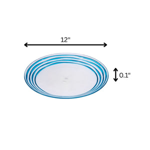 Designer Swirl Acrylic Dinner Plates with Elegant Swirl Design - Set of 4