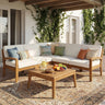 Grenada 5 Seater Acacia Wood Sectional Sofa Set