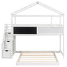 House Style Bunk Bed With Storage Staircase And board
