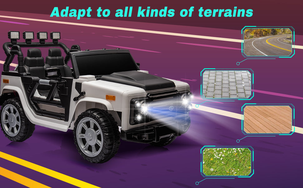 Electric Ride-On Car for Kids with Leather Seat and Four-Wheel Drive