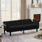 Velvet Futon Couch Convertible Folding Sofa Bed